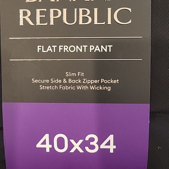 Banana republic Flat Front Pant 40×34 salid black - Picture 2 of 3